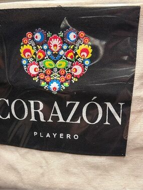 Corazon Playero Dust Bag - Cream Color w/ Heart logo - Canvas Travel Bag - Large